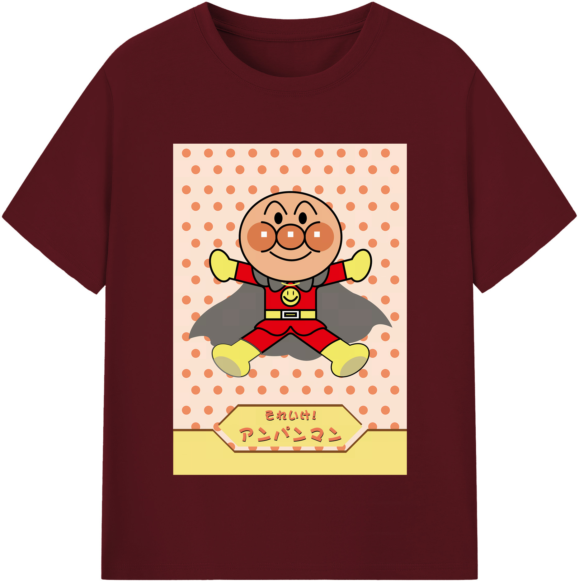 （画像用） アンパンマン Anpanman 綿100％半袖Tシャツ（フロントプリント）